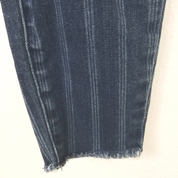 PACSUN Blue Striped Ankle Jeggings w/ Raw Hem, size 26 - Picture 4 of 8